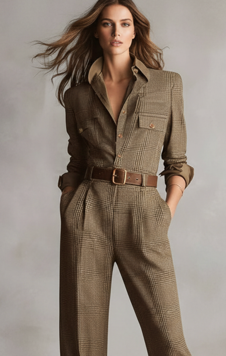 Celia ║ Mono a Cuadros con Detalles Sofisticados