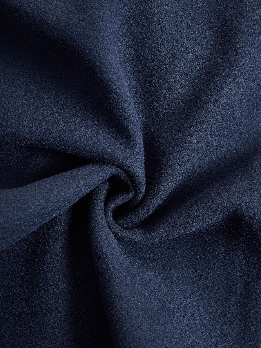 Elegante abrigo largo con cuello alto - Cuello de marinero